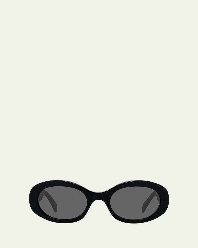 Triomphe Logo Oval Acetate Sunglasses
